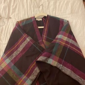 Loft plaid wrap sweater, perfect over a long sleeve shirt. One size. Worn once!